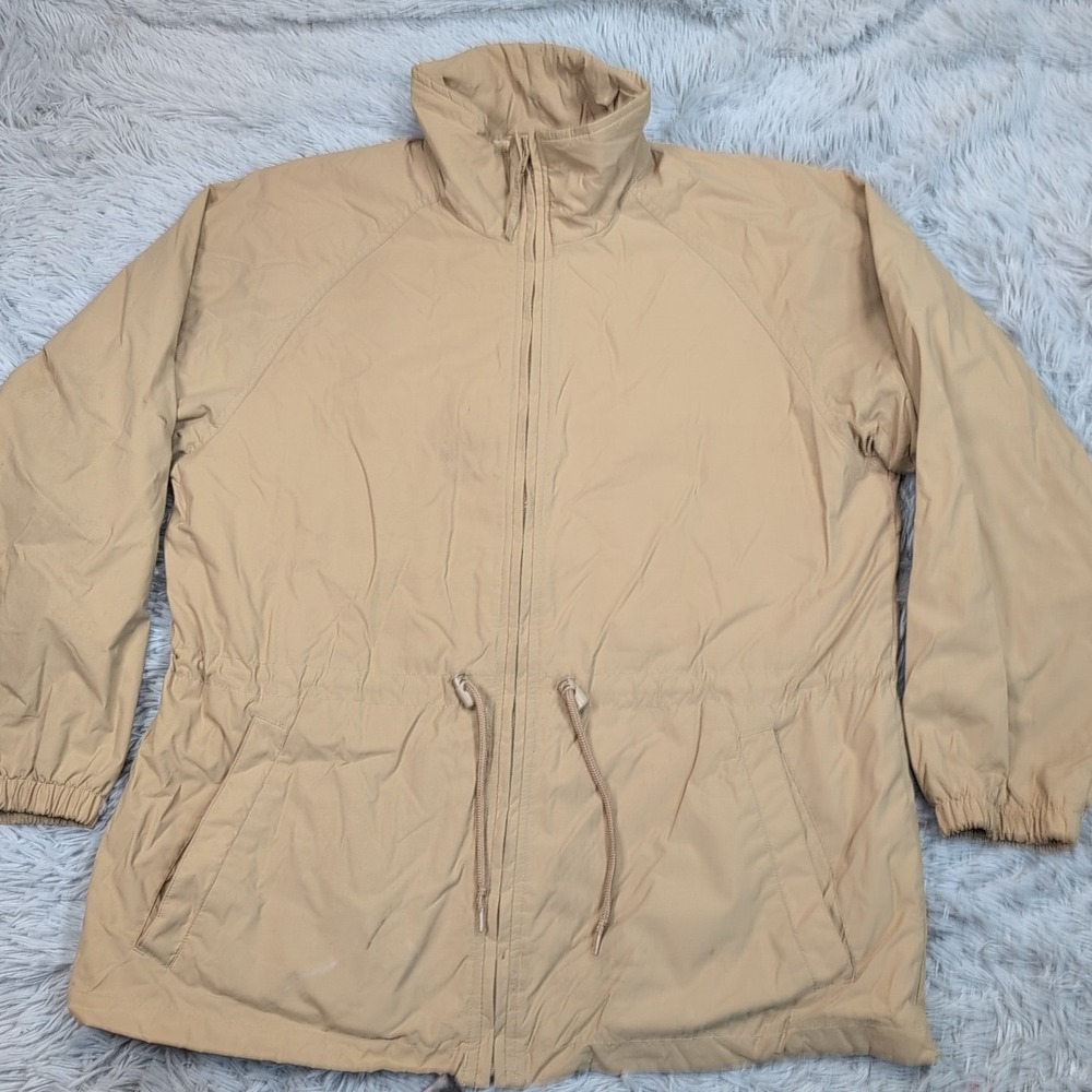 Cabela's Jacket Womens M Beige Coat Zip Up Outdoors Gorpcore Pockets Comfort